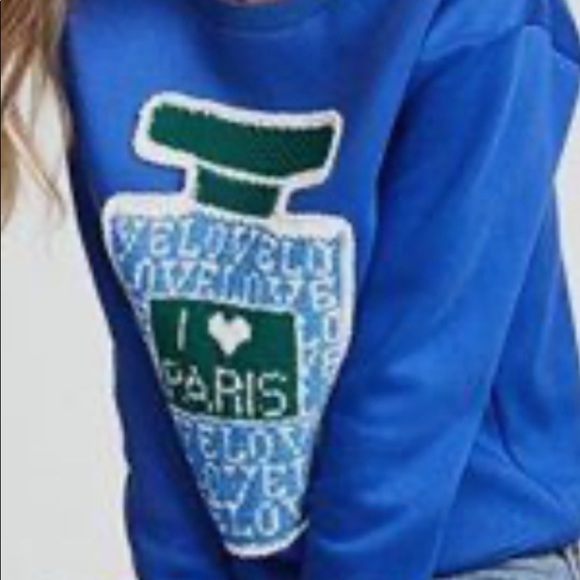 Michaela Buerger Blue ‘I love Paris’ Sweatshirt - Picture 3 of 3